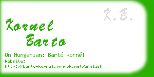 kornel barto business card